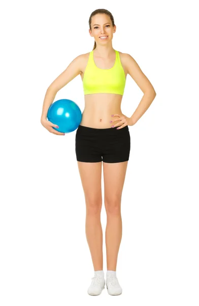 Young sporty girl with ball — Stock Photo, Image