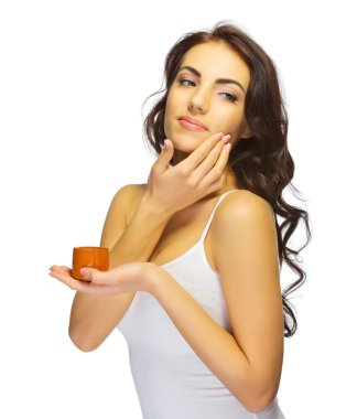 Vücut kremi ile genç kız