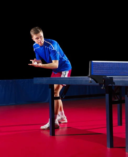 年轻的乒乓球运动员 — 图库照片
