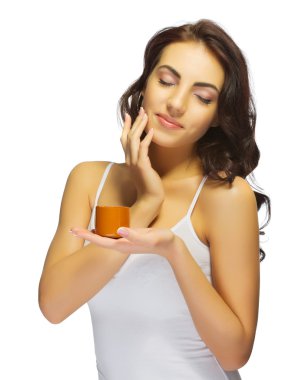 Vücut kremi ile genç kız