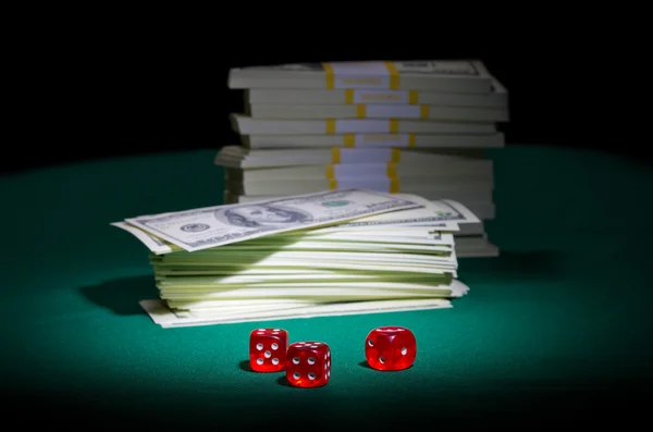 Dices and dollars — Stock Photo, Image