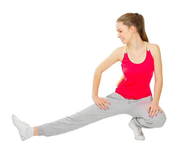 Menina desportiva fazendo exercícios de ginástica — Fotografia de Stock