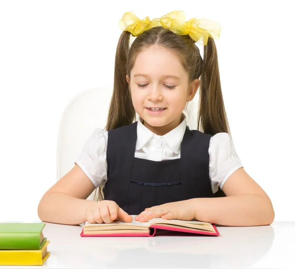 Little schoolgirl isolated — Stock Photo, Image