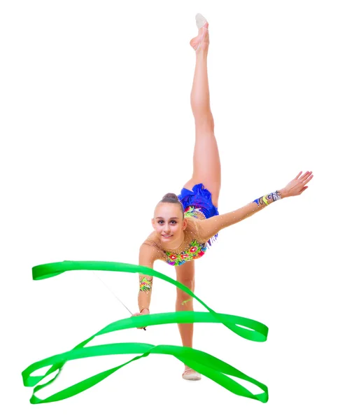 Meisje betrokken kunst gymnastische — Stockfoto