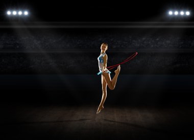 Kız Sanat spor salonu, jimnastik yapan