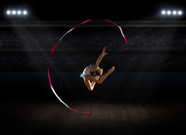 Kız Sanat spor salonu, jimnastik yapan