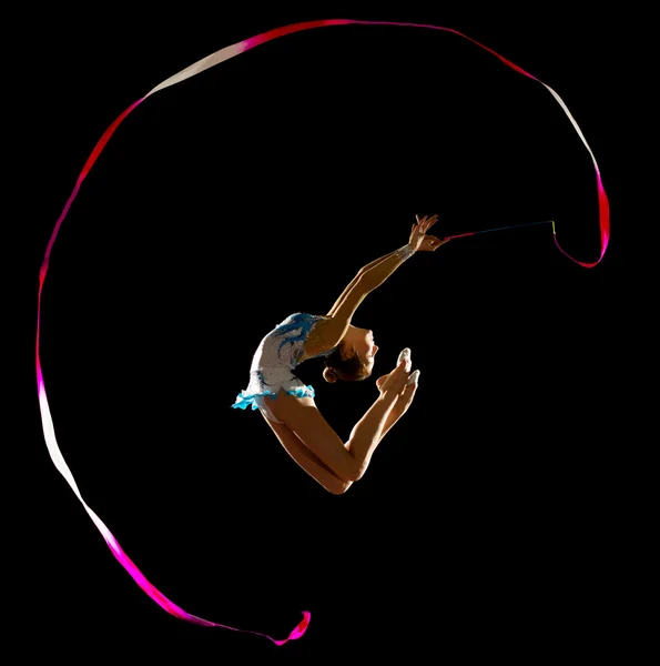 Chica arte comprometido gimnasia — Foto de Stock