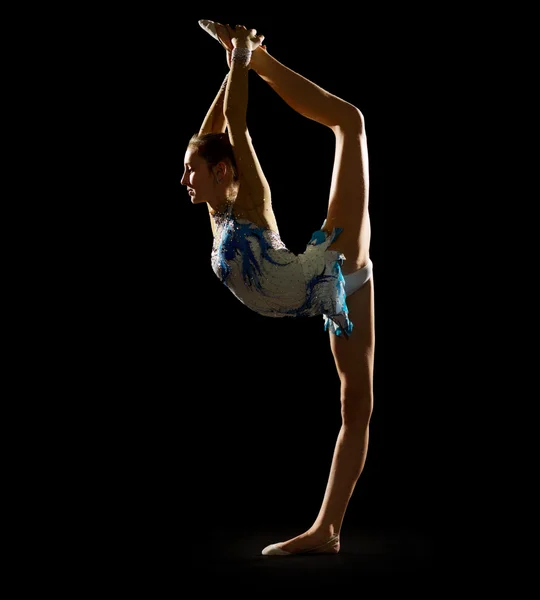 女孩从事艺术体操 — 图库照片
