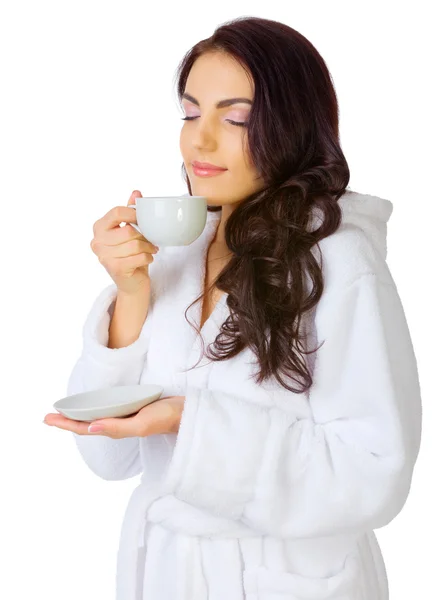 Young healthy girl with cup — Stock Photo, Image