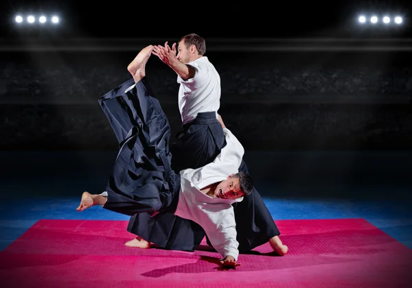 Fight between two aikido fighters — Stock Photo, Image