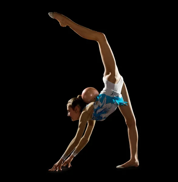 Young girl engaged art gymnastic — Stock Photo, Image