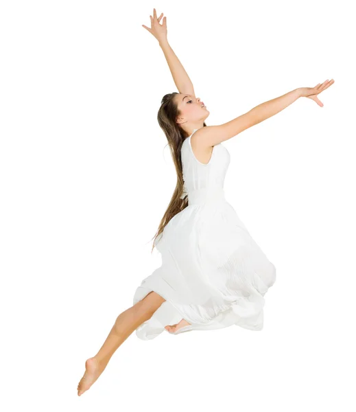 Jovem dança menina no vestido — Fotografia de Stock