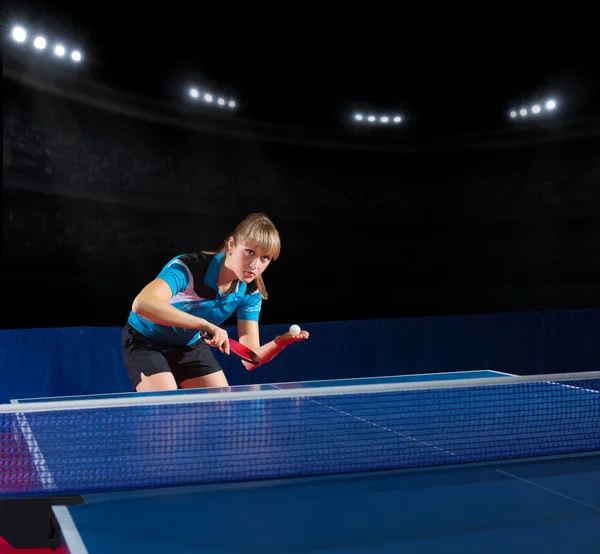 Young girl table tennis player — Stock Photo, Image