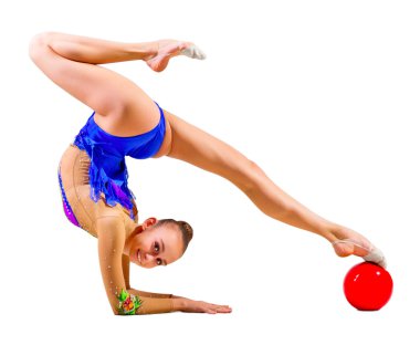 Nişanlı genç kız sanat jimnastik