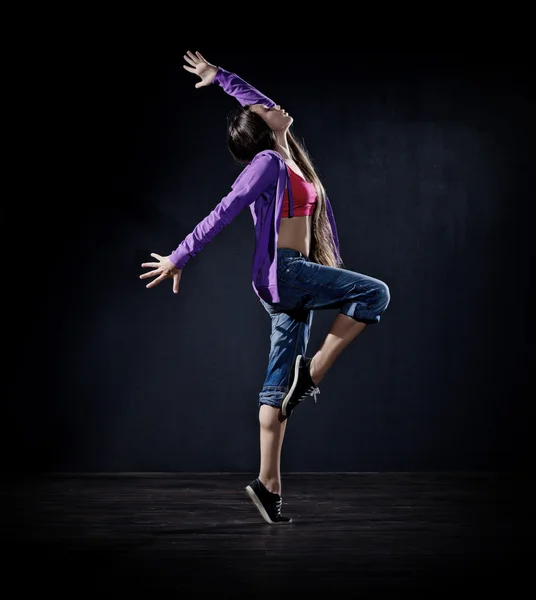 Girl modern dancer (dark version) — Stock fotografie