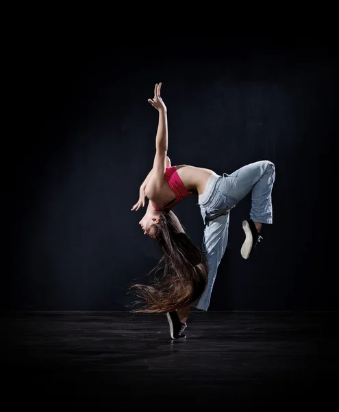 Girl modern dancer (dark version) — Stock fotografie