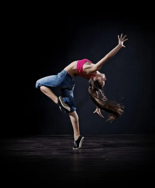 Girl modern dancer (dark version) — Stock fotografie