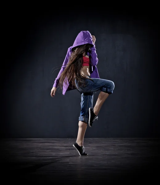 Modern dancer girl (dark ver) — Stock Photo, Image