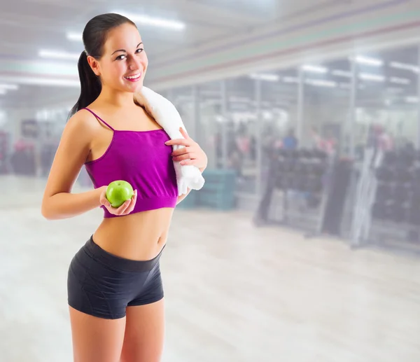 Sporty girl at fitness club — Stock Photo, Image