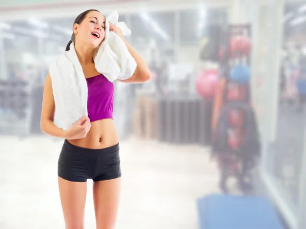 Sporty girl at fitness club — Stock Photo, Image