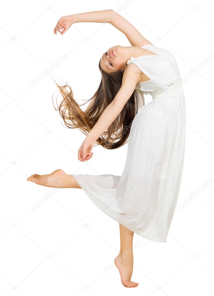 Modern dancer girl isolated