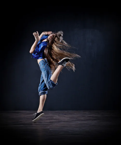 Modern dancer girl (dark ver) — Stock Photo, Image