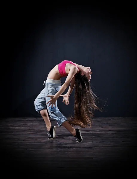 现代舞蹈家的女孩 (黑暗 ver) — 图库照片