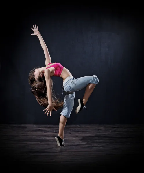 Menina dançarina moderna (ver escuro ) — Fotografia de Stock