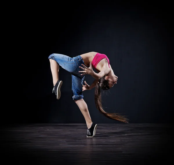 现代舞蹈家的女孩 (黑暗 ver) — 图库照片