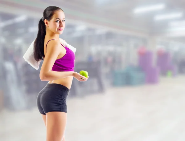 Young girl at fitness club — Stock Photo, Image