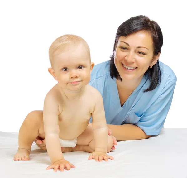 Doktor ile küçük bebek — Stok fotoğraf