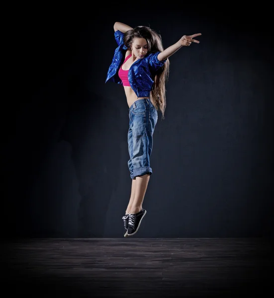 Young girl modern dancer (dark ver) — Stock Photo, Image