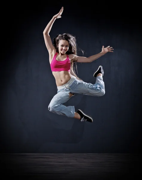 Genç kız modern dansçı (karanlık ver) — Stok fotoğraf