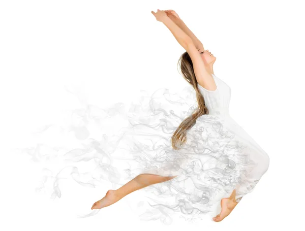 Taniec dziewczyna w sukience — Zdjęcie stockowe