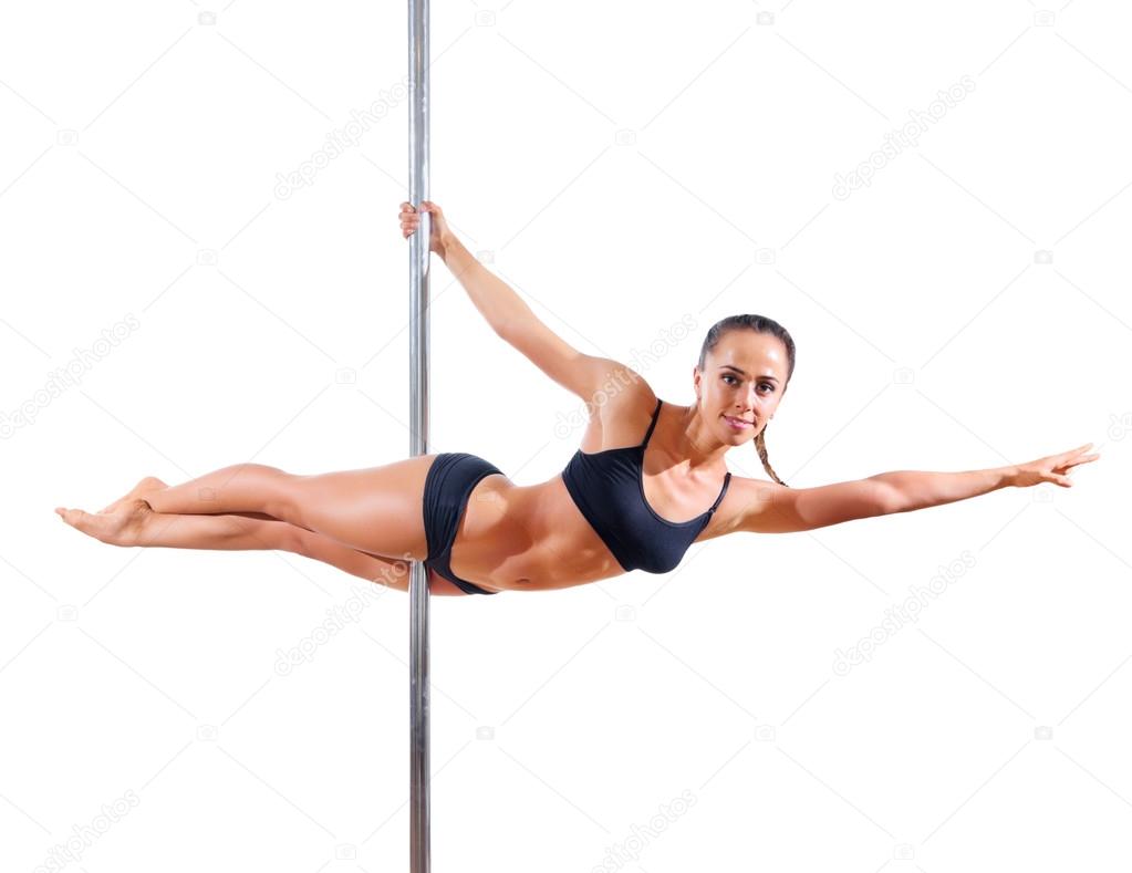 Young woman pole dancer