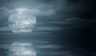 Gece deniz deniz manzarası