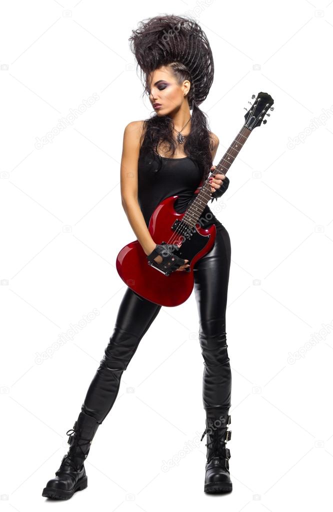 Rock musician with guitar