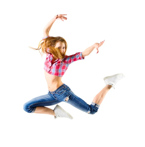 Chica joven en jeans bailarina moderna —  Fotos de Stock