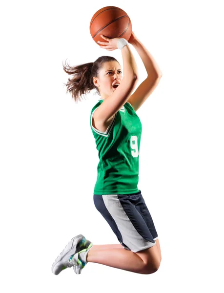 Giovane ragazza giocatore di basket — Foto Stock