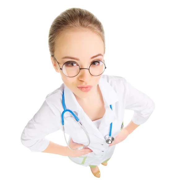 Jovem engraçado médico isolado — Fotografia de Stock