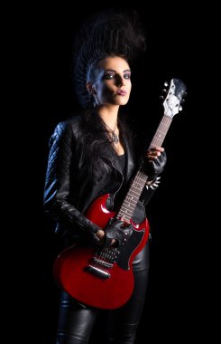 Rock müzisyen kadın izole