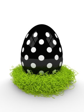 Paskalya yumurtası saman içinde iç içe beyaz arka plan üzerinde