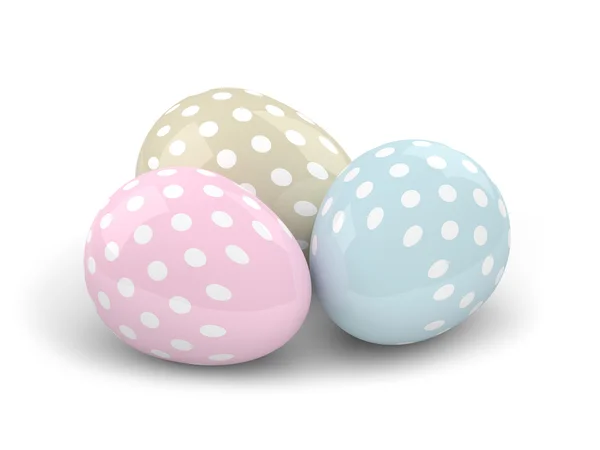 3d pastel easter eggs isolated on white background — Stock Photo, Image