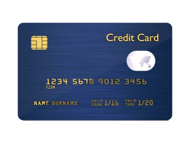credit card isolated over white background clipart