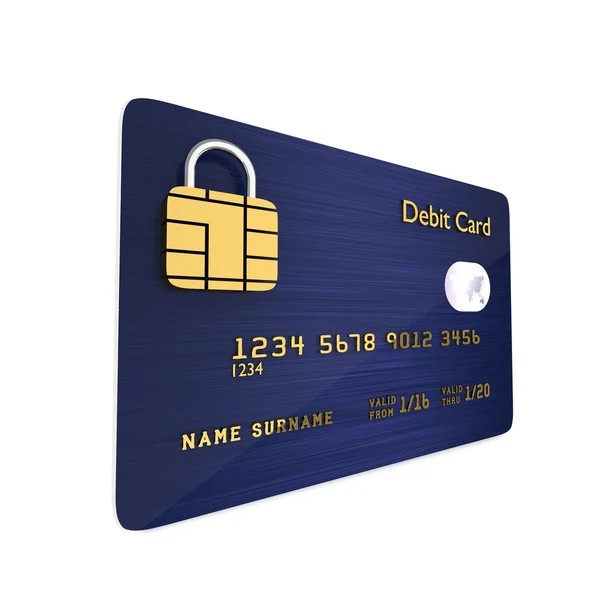 Debit card isolated over white background — Stock Photo, Image