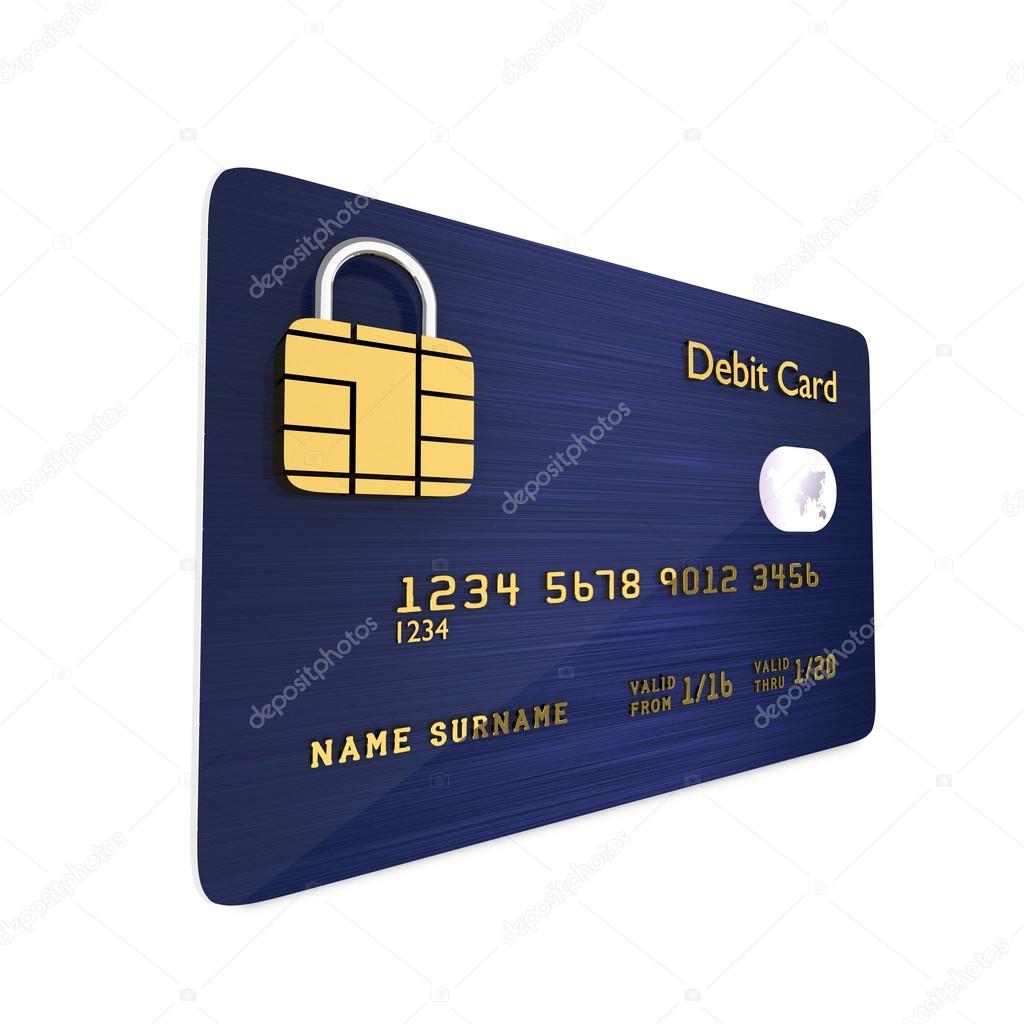 debit card isolated over white background