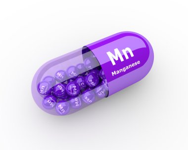 pills with manganese Mn element dietary supplements clipart