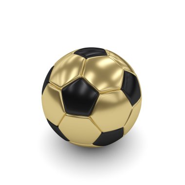 3d işlenmiş altın top beyaz izole 