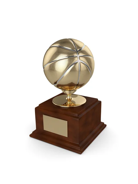 3d rendered basketball trophy isolated on white — Stock Photo, Image