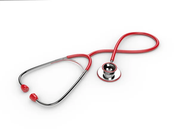 3d rendered red stethoscope isolated over white — Stock Photo, Image